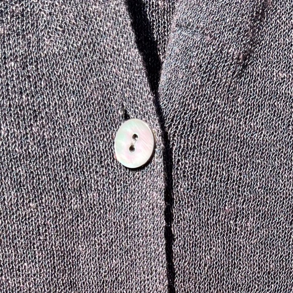 EILEEN FISHER long-length linen v-neck vest - grey (medium) - Picture 3 of 4